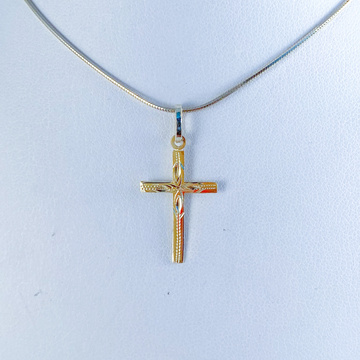 Žluté zlato KŘÍŽ se vzorem 23,4mm